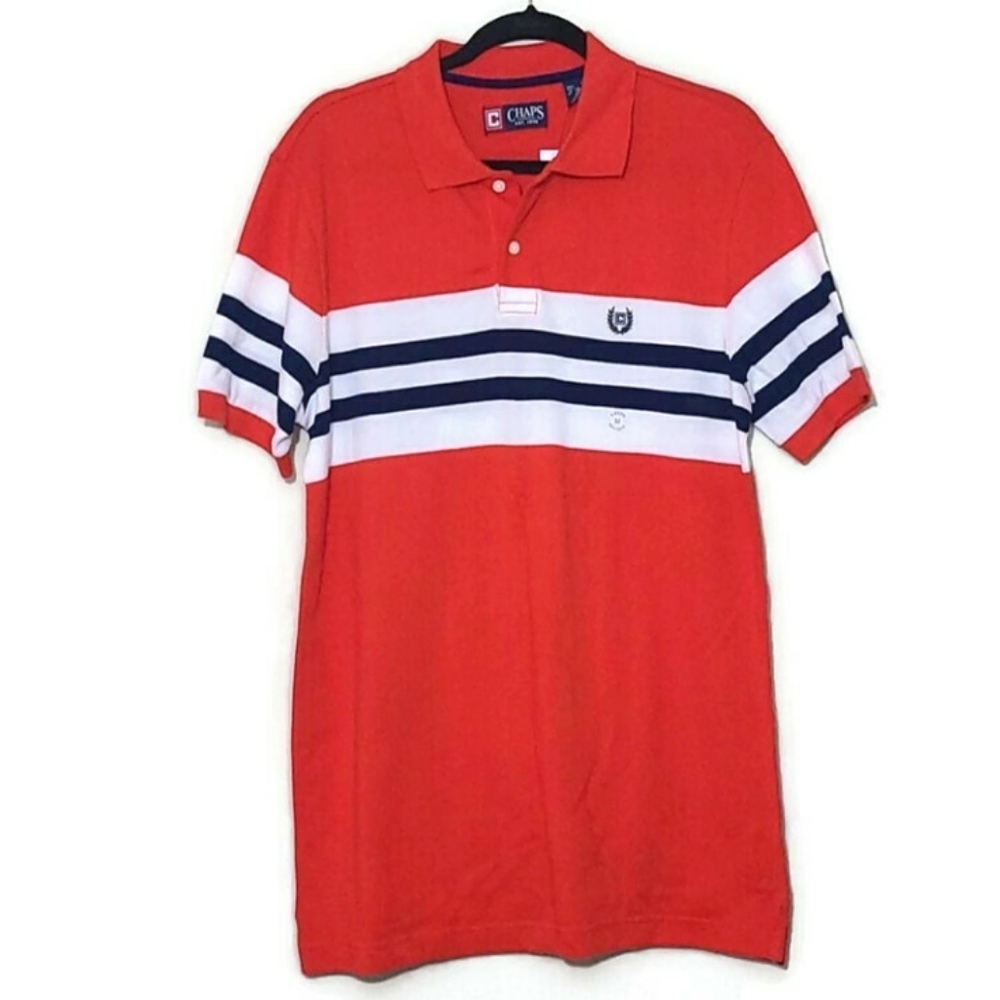 Chaps Men's Striped Polo Size Medium
